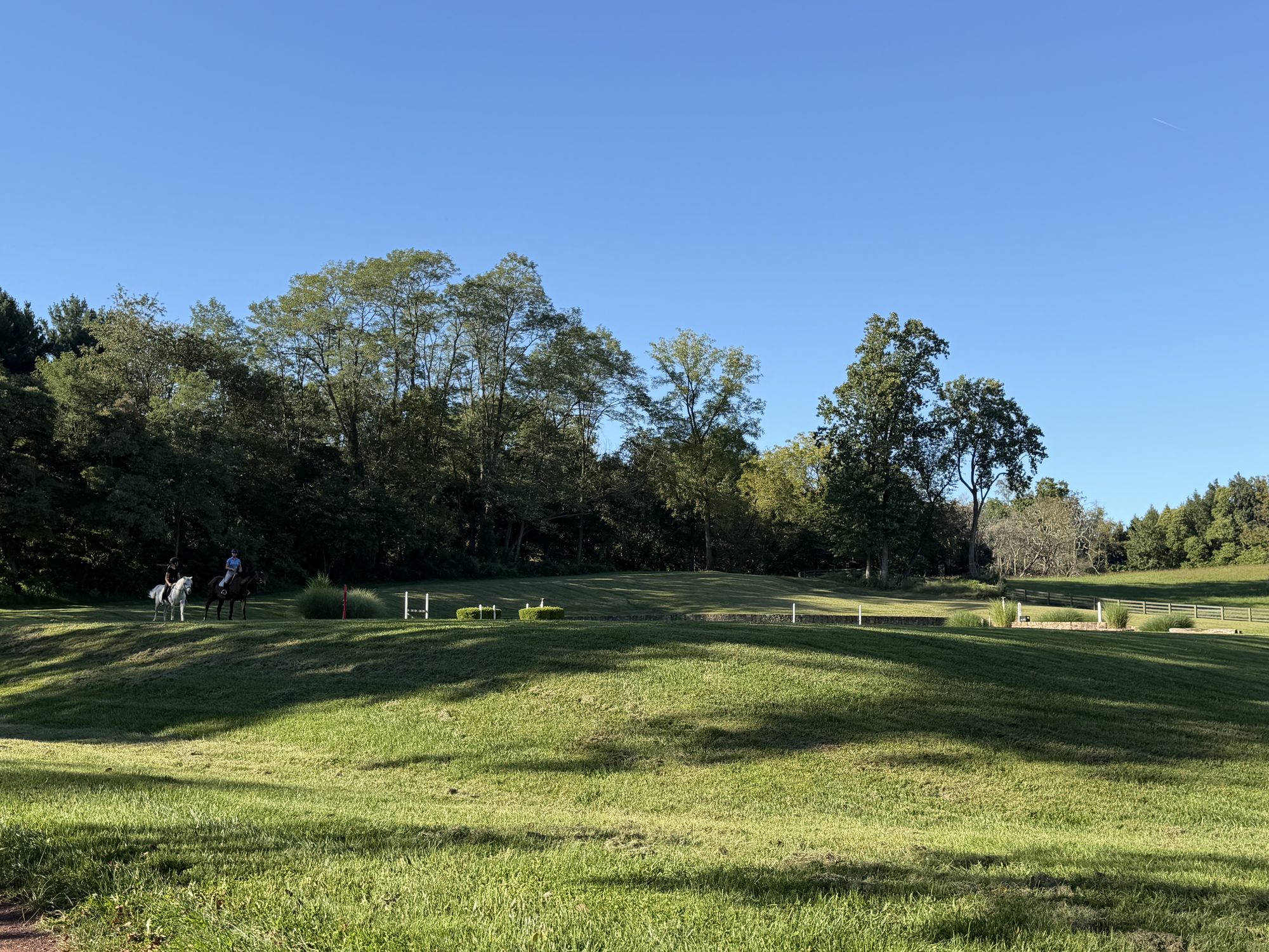 Riders on the Olympic grass riding field